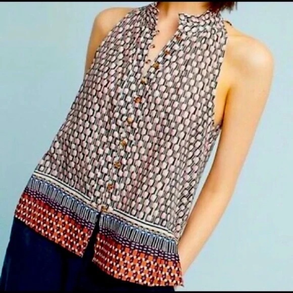 Anthropologie Tops - Maeve for Anthropologie Sleeveless Cotton Blouse, Size XS